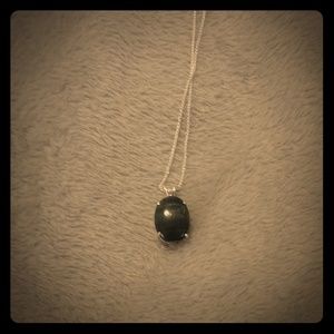 Sterling silver Tiger's Eye gemstone necklace.